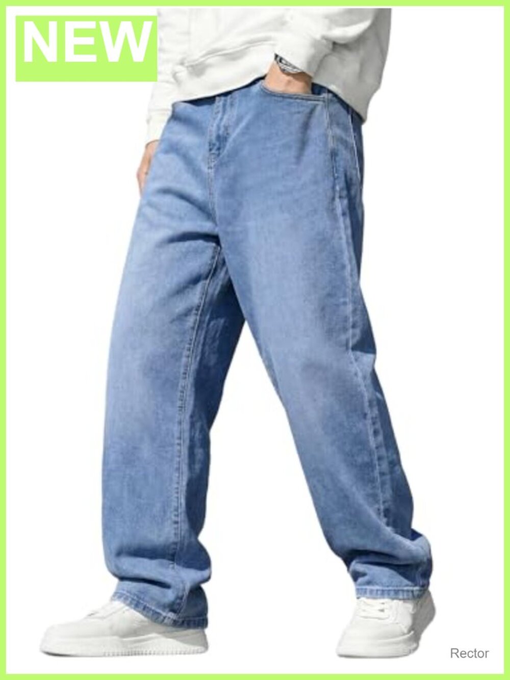 Men's Baggy Wide Leg Jeans Loose Fit Stretch Denim Pants Y2K